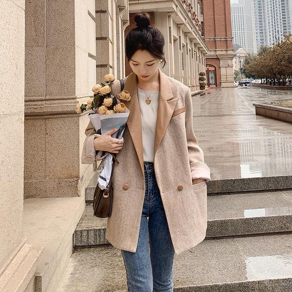 women's suits & blazers 2022 spring autumn fashion blazer jacket women loose retro casual korean style design office lady thick suit co, White;black
women's suits & blazers 2022 spring autumn fashion blazer jacket women loose retro casual korean style design office lady thick suit co, White;black