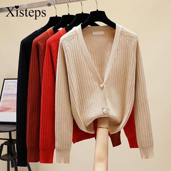 women's knits & tees xisteps 2021 autumn knitted v neck women sweater cardigan single breasted female outwear coat jumper casual clothi, White
women's knits & tees xisteps 2021 autumn knitted v neck women sweater cardigan single breasted female outwear coat jumper casual clothi, White