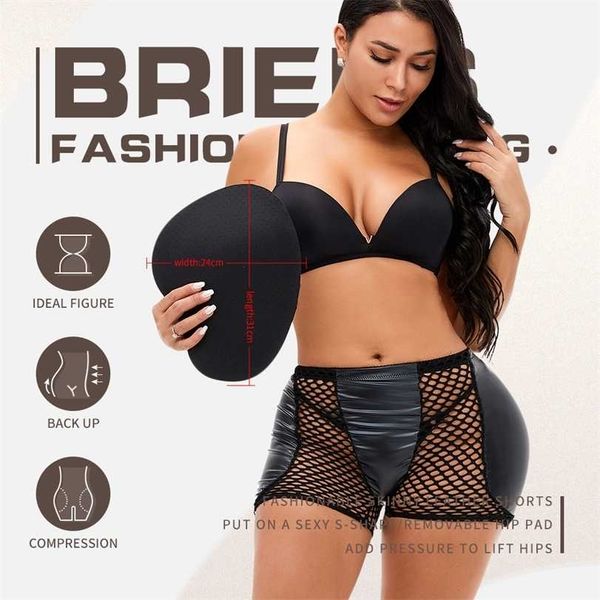 women butt lifter shapewear plus size pu leather mesh splicing padded but booster hip enhancing pads boxer shorts underwear 211220, Black;white
women butt lifter shapewear plus size pu leather mesh splicing padded but booster hip enhancing pads boxer shorts underwear 211220, Black;white