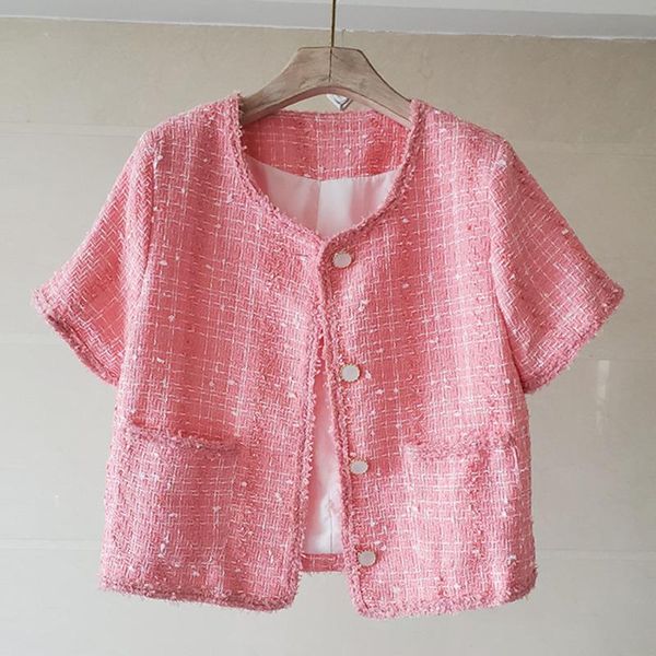 women's jackets small fragrance vintage short coat women summer sleeve plaid casual tweed jacket coats female streetwear outwear crop t, Black;brown
women's jackets small fragrance vintage short coat women summer sleeve plaid casual tweed jacket coats female streetwear outwear crop t, Black;brown