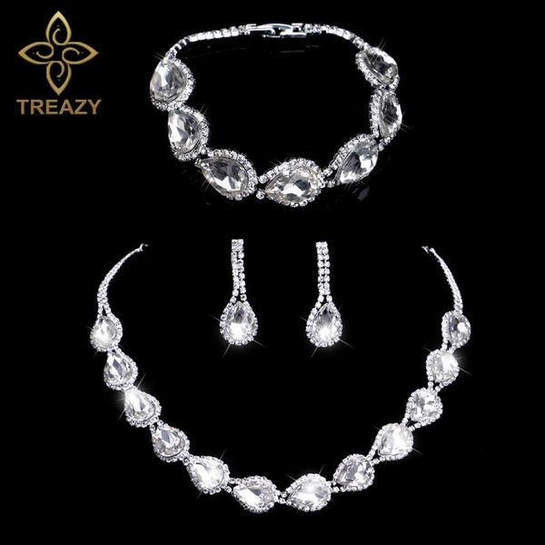 earrings & necklace treazy silver plated crystal wedding jewelry waterdrop shape choker bracelet set for women bridal
earrings & necklace treazy silver plated crystal wedding jewelry waterdrop shape choker bracelet set for women bridal
