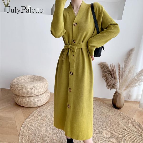 casual dresses julypalette autumn winter sweater dress women single-breasted full sleeve knitted with belt chic ladies long, Black;gray
casual dresses julypalette autumn winter sweater dress women single-breasted full sleeve knitted with belt chic ladies long, Black;gray