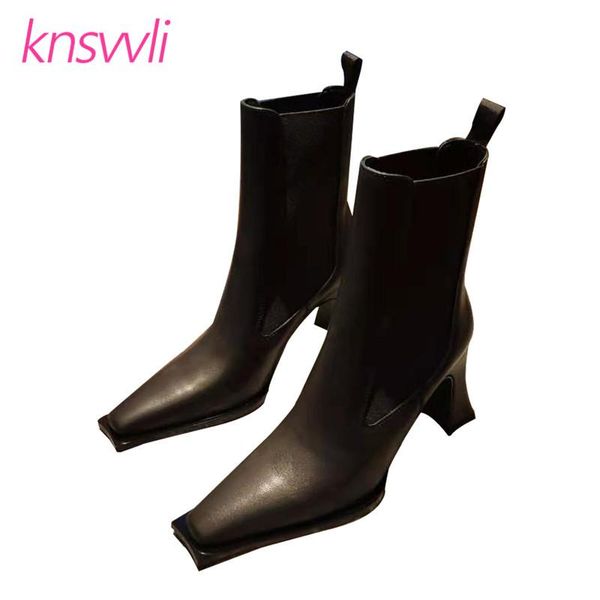boots 2021 strange heels ankle women small square toe genuine leather runway high heel shoes knight for woman, Black
boots 2021 strange heels ankle women small square toe genuine leather runway high heel shoes knight for woman, Black