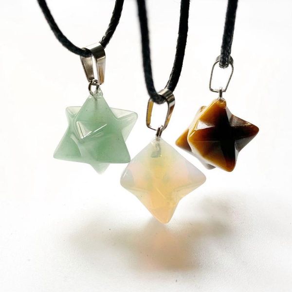pendant necklaces natural stones jewelry merkaba star crystal geometric necklace women chain wax rope handmade 1pc, Silver
pendant necklaces natural stones jewelry merkaba star crystal geometric necklace women chain wax rope handmade 1pc, Silver