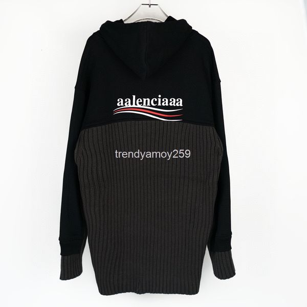 women's hoodies & sweatshirts high version brand spring and autumn cola letter thick line joint color matching loose hooded knitted swe, Black
women's hoodies & sweatshirts high version brand spring and autumn cola letter thick line joint color matching loose hooded knitted swe, Black