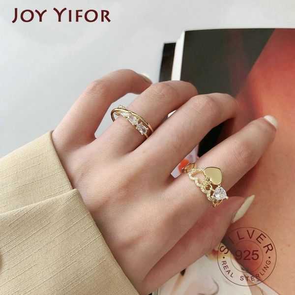 cluster rings 925 sterling silver for women gold color ins heart tassel zircon simple design fashion jewelry engagement ring accessory, Golden;silver
cluster rings 925 sterling silver for women gold color ins heart tassel zircon simple design fashion jewelry engagement ring accessory, Golden;silver