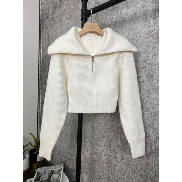 women's sweaters sale 10.29 winter style fake two-piece rib knit wool pullover turn-down collar half zipper short sweater women, White;black
women's sweaters sale 10.29 winter style fake two-piece rib knit wool pullover turn-down collar half zipper short sweater women, White;black