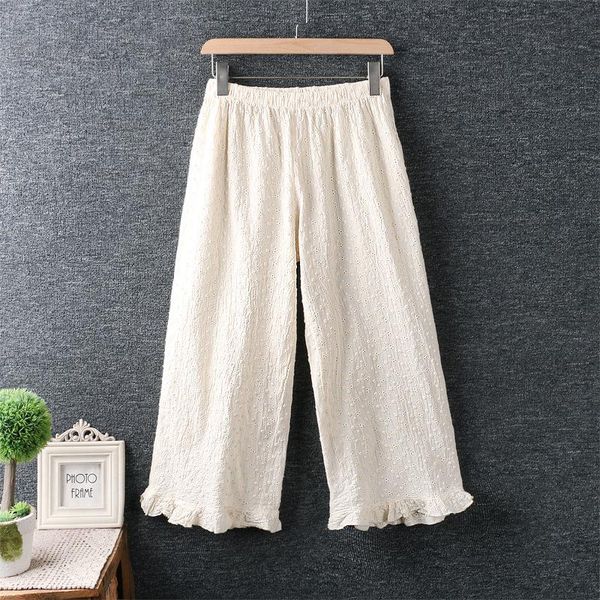 women's pants & capris style autumn art japanese forest fresh elastic waist lace embroidery cropped trousers cotton and linen wide-leg, Black;white
women's pants & capris style autumn art japanese forest fresh elastic waist lace embroidery cropped trousers cotton and linen wide-leg, Black;white