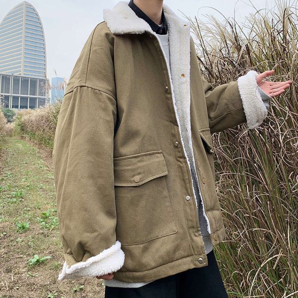 men's fashion isn winter thickened cashmere fried street ruffian cool warm ulzzang cotton padded jacket, Black;brown
men's fashion isn winter thickened cashmere fried street ruffian cool warm ulzzang cotton padded jacket, Black;brown