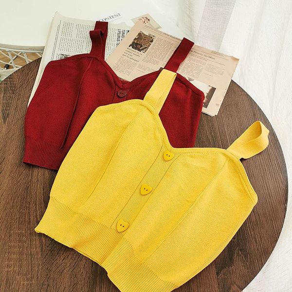 women crop knitted button up night club camis solid camisoles street, White
women crop knitted button up night club camis solid camisoles street, White