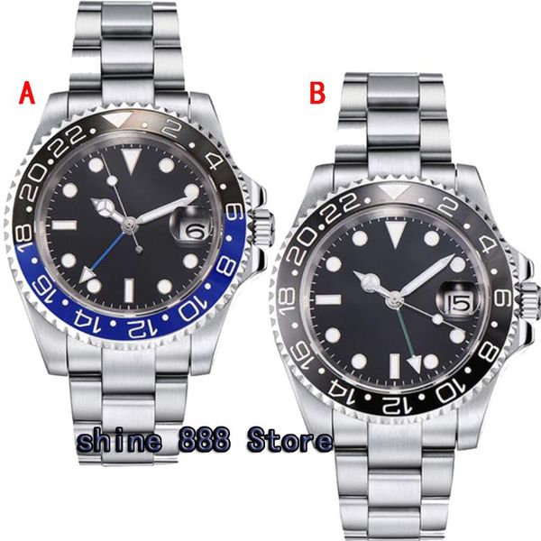 wristwatches 40mm black dial sapphire glass gmt ceramic bezel date automatic men watch, Slivery;brown
wristwatches 40mm black dial sapphire glass gmt ceramic bezel date automatic men watch, Slivery;brown