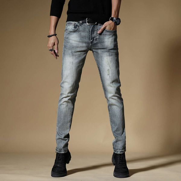 autumn and winter new jeans men's fashion brand slim leggings trend versatile holes nostalgic long pants men, Blue
autumn and winter new jeans men's fashion brand slim leggings trend versatile holes nostalgic long pants men, Blue