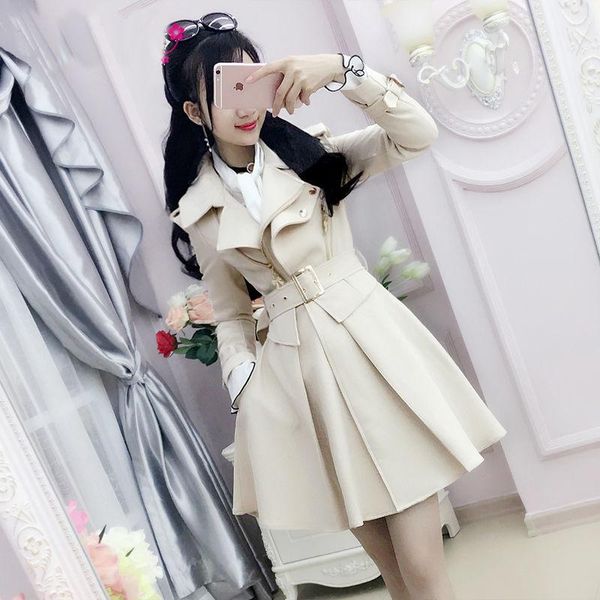 women's trench coats england elegance fashion korean solid color sashes windbreaker ladies outerwear clothing, Tan;black
women's trench coats england elegance fashion korean solid color sashes windbreaker ladies outerwear clothing, Tan;black