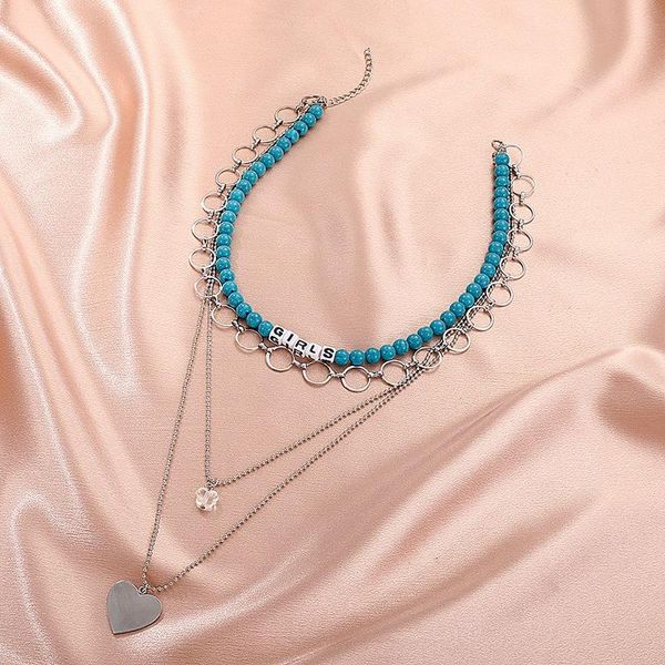 pendant necklaces bohemian multilayer handmade bead necklace fashion ethnic vintage heart love choker beach jewelry, Silver
pendant necklaces bohemian multilayer handmade bead necklace fashion ethnic vintage heart love choker beach jewelry, Silver