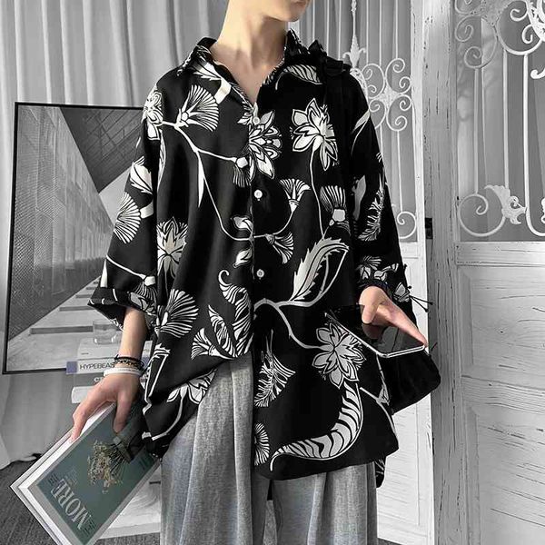 men's casual shirts summer short-sleeved fashion printed men streetwear korean loose flower mens hawaiian x4w9, White;black
men's casual shirts summer short-sleeved fashion printed men streetwear korean loose flower mens hawaiian x4w9, White;black