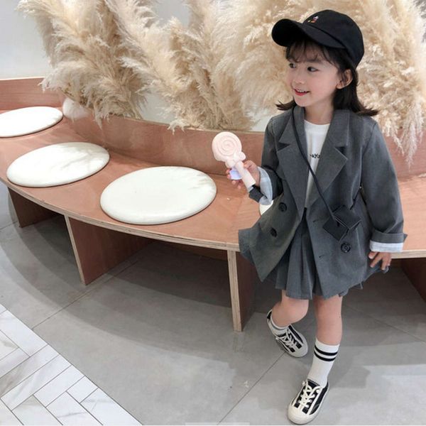 british style girls' long girl's suit with skirt 21 spring new children's wear, White
british style girls' long girl's suit with skirt 21 spring new children's wear, White