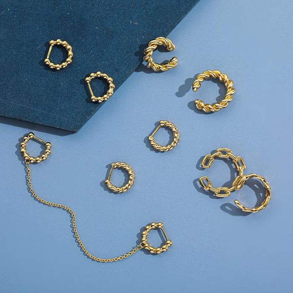 hoop & huggie gothic gold color twisted buckle earrings small circle ear cuff for women round beads simple jewelry, Golden;silver
hoop & huggie gothic gold color twisted buckle earrings small circle ear cuff for women round beads simple jewelry, Golden;silver