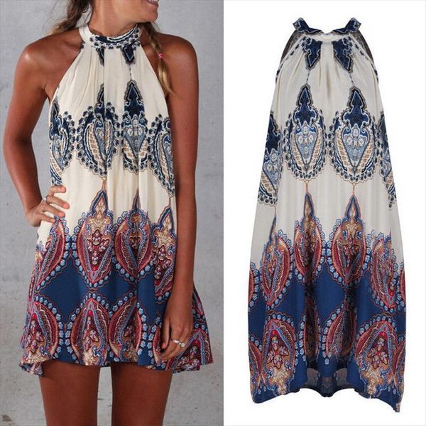 sweet causal summer womens dress sleeveless halter straight pattern print loose mini size s l xl, Black;gray
sweet causal summer womens dress sleeveless halter straight pattern print loose mini size s l xl, Black;gray