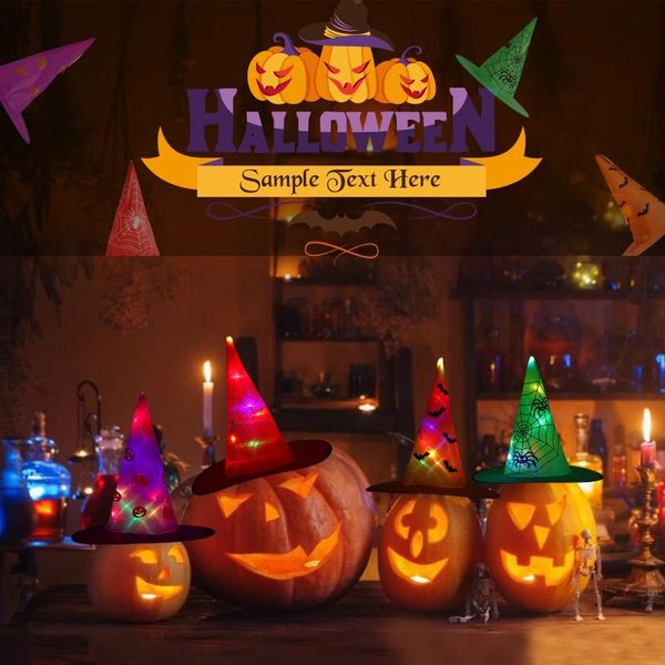 party hats four-piece halloween led luminous witch hat glowing witches headdress for children costume decoration
party hats four-piece halloween led luminous witch hat glowing witches headdress for children costume decoration