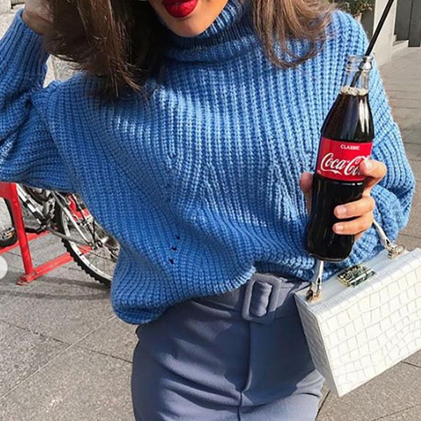 women's sweaters casual women turtleneck knitted sweater female long sleeve korean style blue pullover, White;black
women's sweaters casual women turtleneck knitted sweater female long sleeve korean style blue pullover, White;black