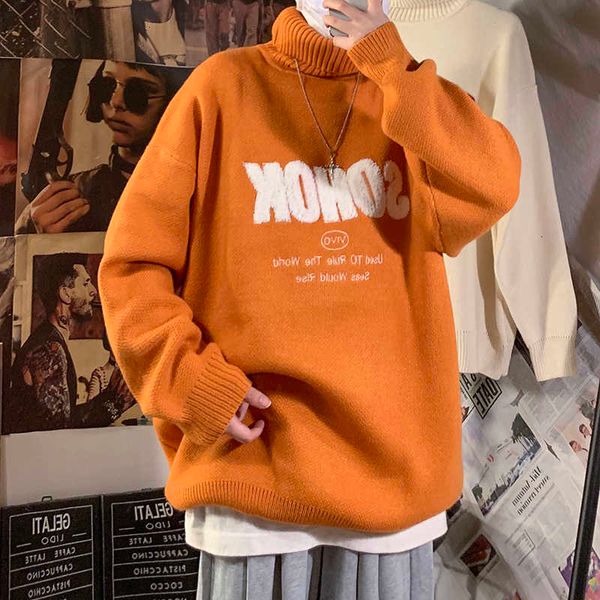 winter new high collar sweater men's warm fashion letters casual knit pullover man wild loose long sleeve sweater male clothes, White;black
winter new high collar sweater men's warm fashion letters casual knit pullover man wild loose long sleeve sweater male clothes, White;black