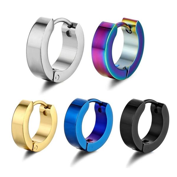 hoop & huggie 1pcs punk women men small earrings gold color black blue stainless steel round smooth blank circle jewelry, Golden;silver
hoop & huggie 1pcs punk women men small earrings gold color black blue stainless steel round smooth blank circle jewelry, Golden;silver