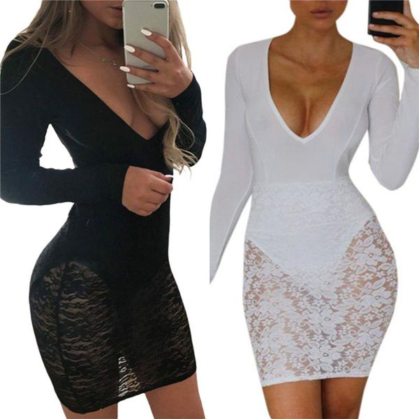 casual dresses women's bodycon mini dress long sleeve deep v neck lace patchwork panty, Black;gray
casual dresses women's bodycon mini dress long sleeve deep v neck lace patchwork panty, Black;gray