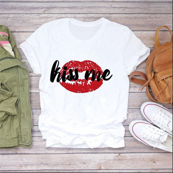 womens women kiss me red lip short sleeve print clothes ladies t shirt graphic tumblr, White
womens women kiss me red lip short sleeve print clothes ladies t shirt graphic tumblr, White