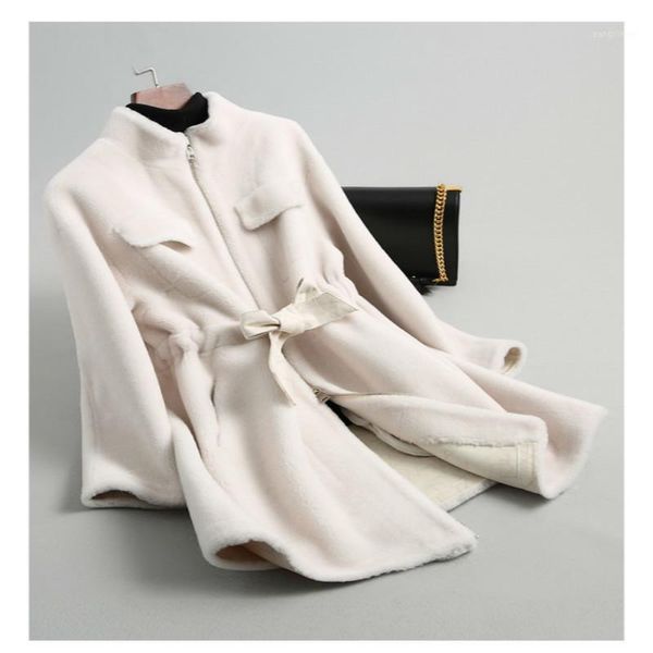 women's fur & faux winter real coat women clothes 2021 korean fashion slim long wool jacket+belt elegant ladies coats outwear 18196, Black
women's fur & faux winter real coat women clothes 2021 korean fashion slim long wool jacket+belt elegant ladies coats outwear 18196, Black