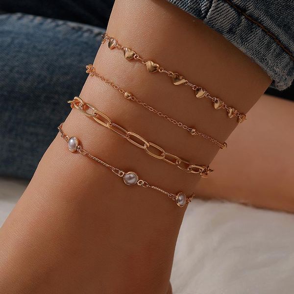 anklets tocona 4pcs/sets luxury pearl stone gold color foot chain charming heart summer for women bohemian jewelry 14977, Red;blue
anklets tocona 4pcs/sets luxury pearl stone gold color foot chain charming heart summer for women bohemian jewelry 14977, Red;blue