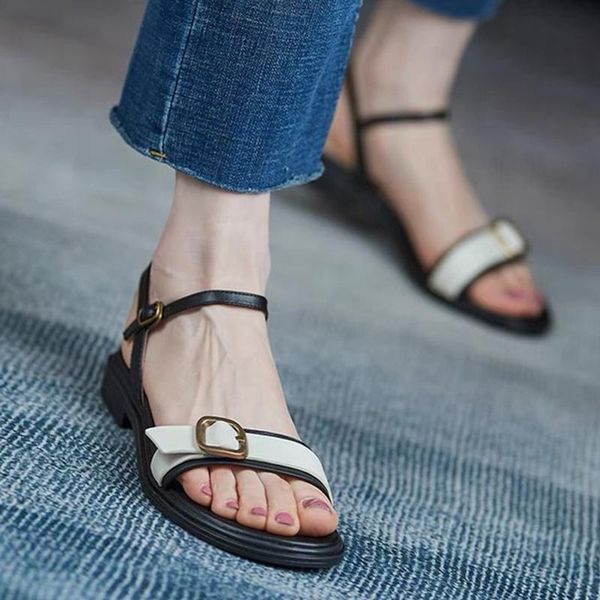 sandals women's one-word buckle flat shoes roman beach casual pu female plus size, Black
sandals women's one-word buckle flat shoes roman beach casual pu female plus size, Black
