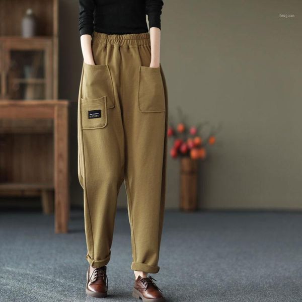 women's pants & capris 2021 autumn arts style women elastic waist loose casual ankle-length pocket design cotton harem plus size v506, Black;white
women's pants & capris 2021 autumn arts style women elastic waist loose casual ankle-length pocket design cotton harem plus size v506, Black;white