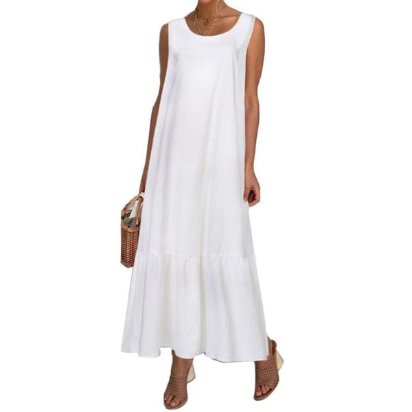 casual dresses vintage women dress solid color sleeveless o neck pleated large hem loose tank women's clothing vestido de mujer 2021, Black;gray
casual dresses vintage women dress solid color sleeveless o neck pleated large hem loose tank women's clothing vestido de mujer 2021, Black;gray