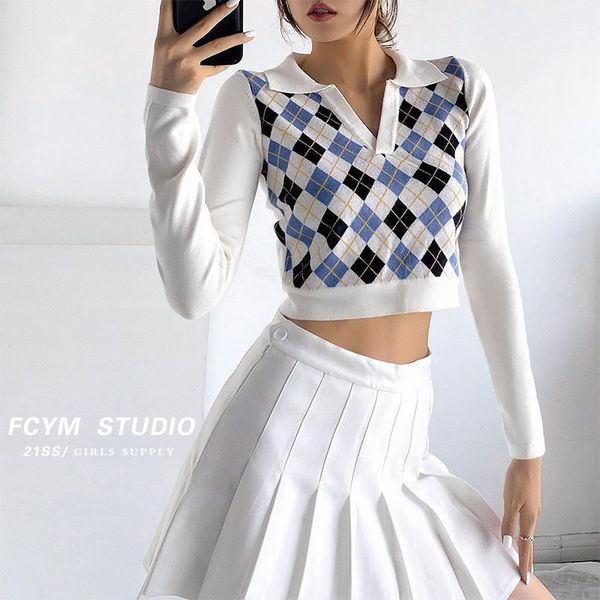 women's sweaters long sleeve crop knitted woman pull femme sweater women korea fashion pullover outwear, White;black
women's sweaters long sleeve crop knitted woman pull femme sweater women korea fashion pullover outwear, White;black