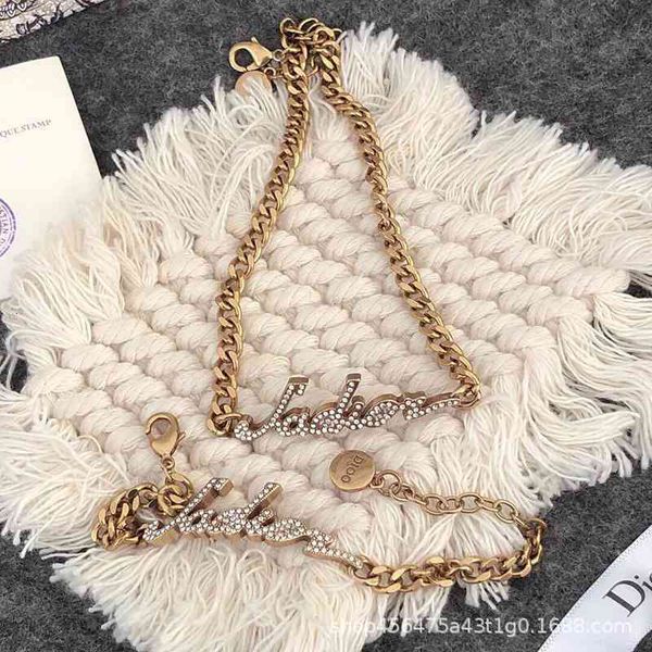 luxury designer fashion necklace 2021d home / dijia women's rhinestone letter clavicle chain bracelet versatile brass material, Red;brown
luxury designer fashion necklace 2021d home / dijia women's rhinestone letter clavicle chain bracelet versatile brass material, Red;brown