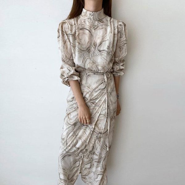 casual dresses vestidos mujer korean chic elegant vintage slim lace up waist long sleeve stand ink print dress striped autumn fashion robe, Black;gray
casual dresses vestidos mujer korean chic elegant vintage slim lace up waist long sleeve stand ink print dress striped autumn fashion robe, Black;gray
