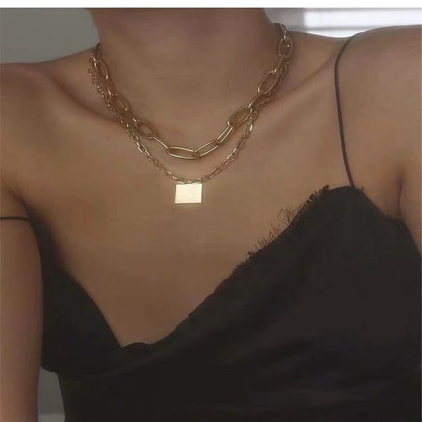 hbp exaggerated double layer thick temperament necklace women's fashion cool style clavicle sweater chain with accessories, Silver
hbp exaggerated double layer thick temperament necklace women's fashion cool style clavicle sweater chain with accessories, Silver