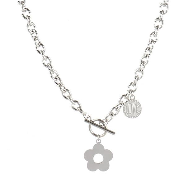 chains stainless steel necklace thick chain punk flower pendant for women statement retro choker jewelry, Silver
chains stainless steel necklace thick chain punk flower pendant for women statement retro choker jewelry, Silver