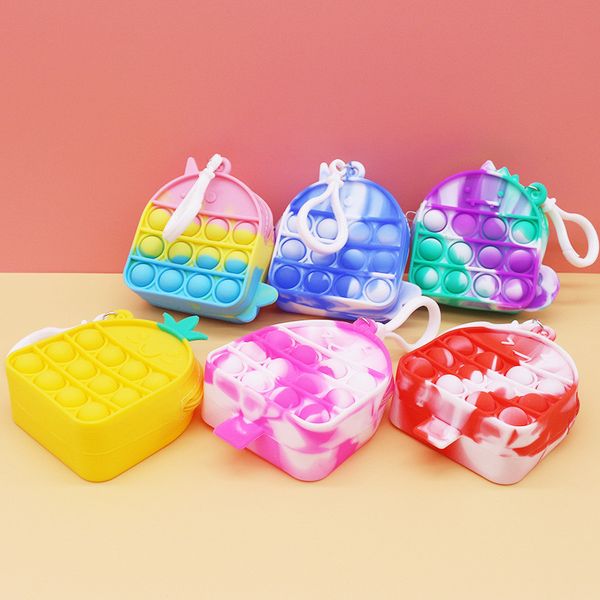 rainbow push bubble purse silicone coin case macaron color pop bubbles ice cream shape wallet with keychain purses sensory puzzle fidget toy, White
rainbow push bubble purse silicone coin case macaron color pop bubbles ice cream shape wallet with keychain purses sensory puzzle fidget toy, White