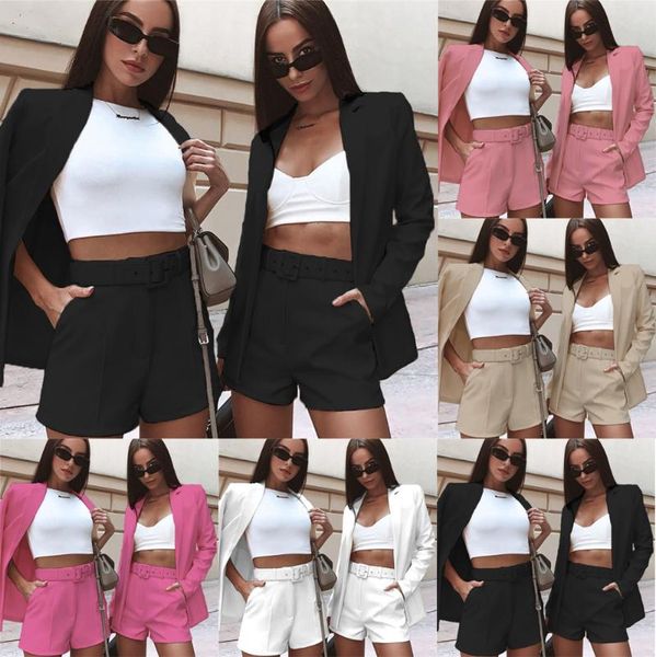 women's tracksuits 2021 two pieces blazer sets solid long sleeves lape neck short pants office lady outfits with belt autumn real imag, Gray
women's tracksuits 2021 two pieces blazer sets solid long sleeves lape neck short pants office lady outfits with belt autumn real imag, Gray