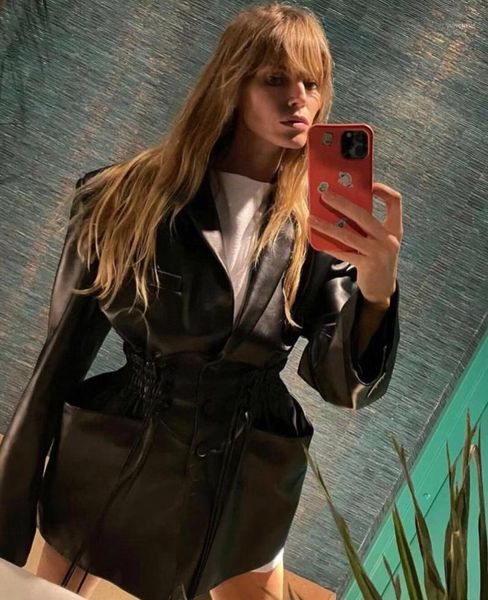 women's fur & faux elastic waist bandage women pu leather long coat 2021 autumn and winter sleeve high quality, Black
women's fur & faux elastic waist bandage women pu leather long coat 2021 autumn and winter sleeve high quality, Black