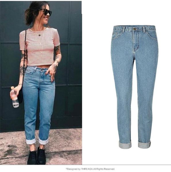 women's jeans 2021 wash bleached female denim boyfriend for women high waist casual large size mom vintage skinny woman, Blue
women's jeans 2021 wash bleached female denim boyfriend for women high waist casual large size mom vintage skinny woman, Blue