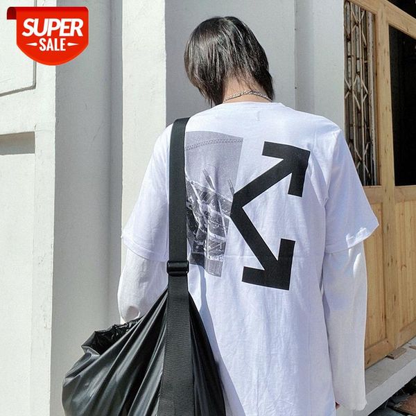 white basic simple industrial structure building splicing half arrow printing men and women short sleeves #lm2n, White;black
white basic simple industrial structure building splicing half arrow printing men and women short sleeves #lm2n, White;black