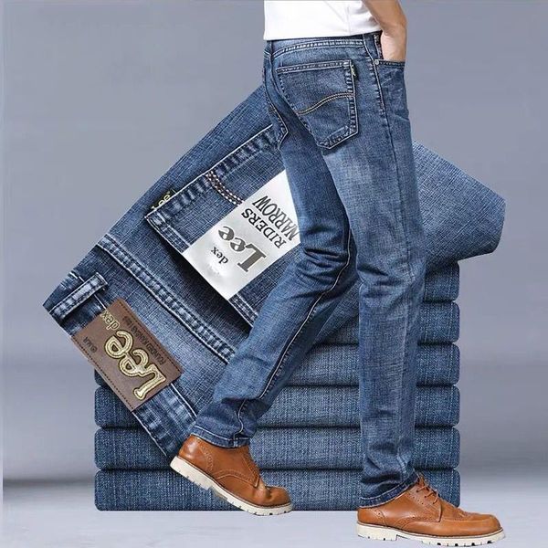 men's jeans fashion brand business casual straight loose stretch denim pants youth slim fit cowboy trousers large size 40, Blue
men's jeans fashion brand business casual straight loose stretch denim pants youth slim fit cowboy trousers large size 40, Blue