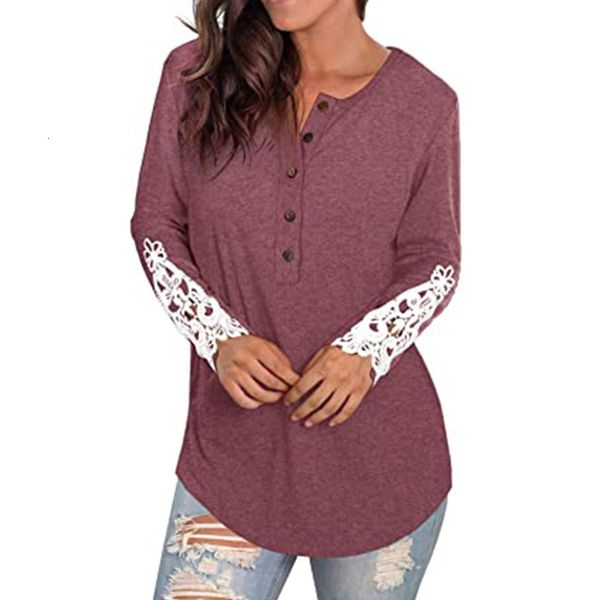 2021 new fashion women long sleeve lace patchwork t-shirt spring autumn o-neck buttons girls casual t shirts streetwear sini, White
2021 new fashion women long sleeve lace patchwork t-shirt spring autumn o-neck buttons girls casual t shirts streetwear sini, White
