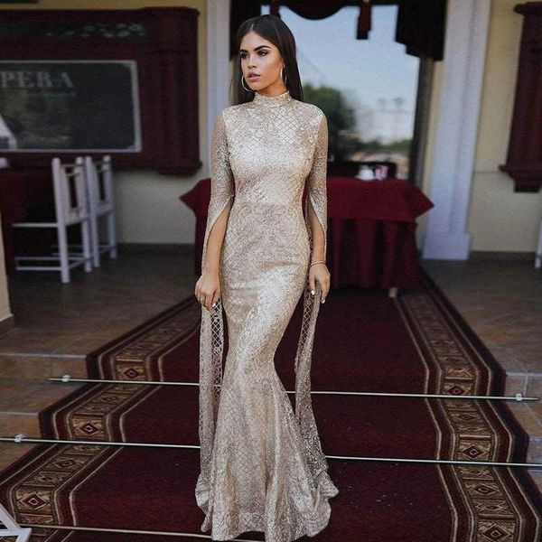 luxury evening dress women's in autumn and winter of 2021, Black;gray