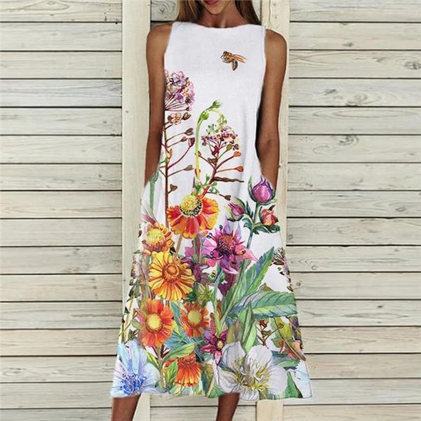 retro print summer floral womens dress sleeveless beach tank dreeses loose flowy o neck long pocket party midi, Black;gray
retro print summer floral womens dress sleeveless beach tank dreeses loose flowy o neck long pocket party midi, Black;gray