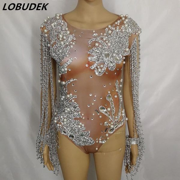 women's jumpsuits & rompers silver rhinestones pearl bodysuit beading sleeve fashion women singer dancer dj concert stage wear birthday, Black;white
women's jumpsuits & rompers silver rhinestones pearl bodysuit beading sleeve fashion women singer dancer dj concert stage wear birthday, Black;white