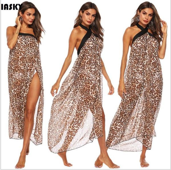 women's swimwear iasky 2021 summer leopard print chiffon beach dress women diy bikini swimsuit bathing suit cover up ups, White;black
women's swimwear iasky 2021 summer leopard print chiffon beach dress women diy bikini swimsuit bathing suit cover up ups, White;black