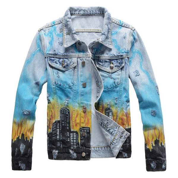 men's dragon colored painted jean jacket trendy streetwear holes ripped denim coat new gradient evil dragon print graffiti men jacket, Black;brown
men's dragon colored painted jean jacket trendy streetwear holes ripped denim coat new gradient evil dragon print graffiti men jacket, Black;brown